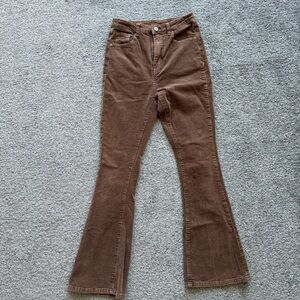 Brown Corduroy Flare Pants